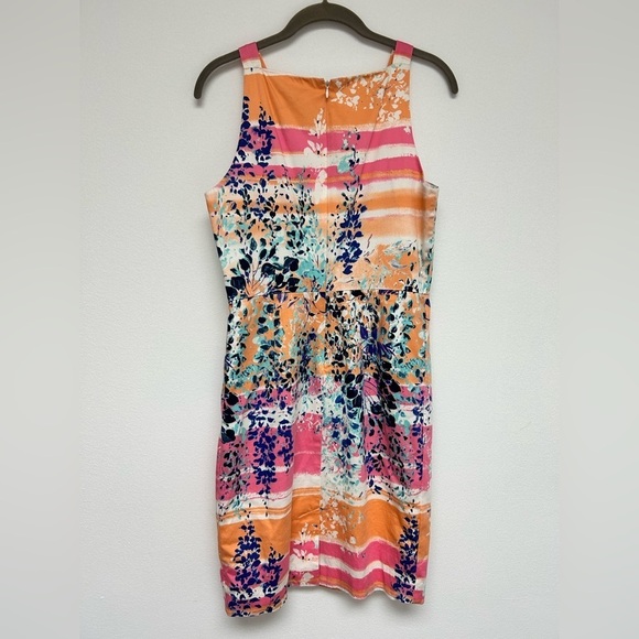 Calvin Klein Colorful Sleeveless Dress Orange White Pink Navy Blue Size 8 EUC​​ - Picture 5 of 5